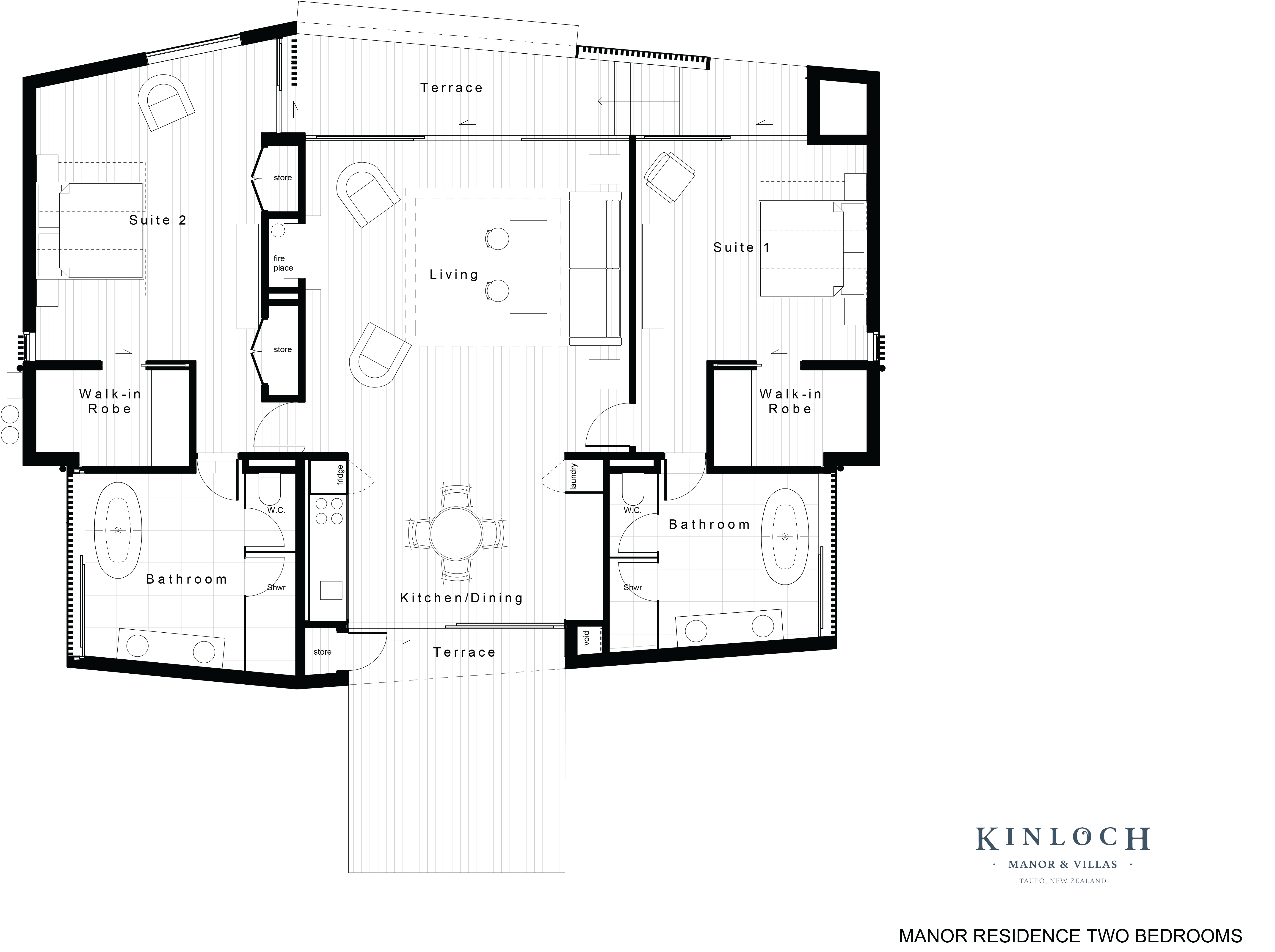 Manor Residence Two Bedroom Floorplan